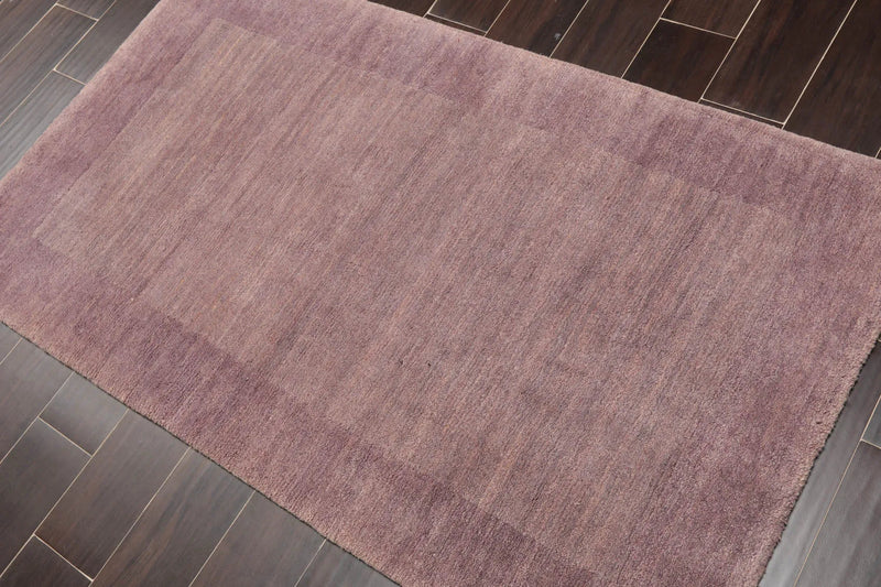 3x5 Aubergine Hand Knotted Tibetan 100% Wool ombre Modern & Contemporary Oriental Area Rug