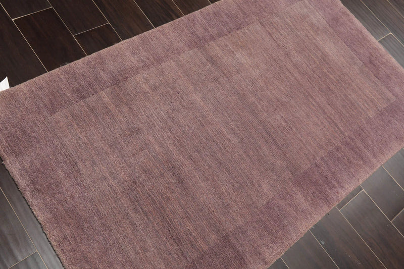3x5 Aubergine Hand Knotted Tibetan 100% Wool ombre Modern & Contemporary Oriental Area Rug