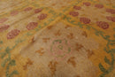 4x6 Gold Hand Knotted Tibetan Transitional  Floral Wool Oriental Area Rug