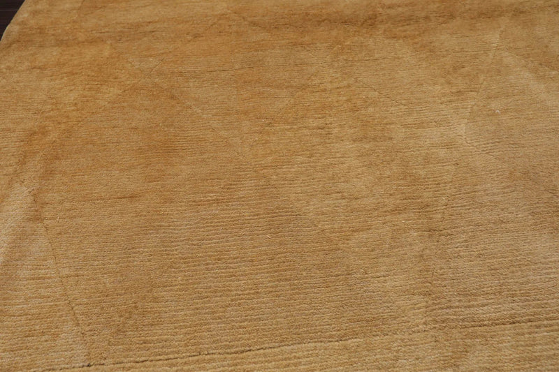 4x6 Beige Hand Knotted Tibetan Modern Ribbed Wool Tibetan Area Rug