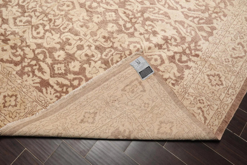 9’x12’ Hand Knotted Designer Tibetan Wool Antique Reproduction Area Rug Beige