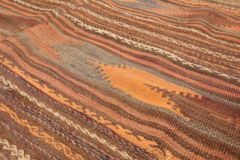 3'9''x7'2'' Vintage Hand-Woven Afghan Kilim Wool Tribal Southwestern Area Rug