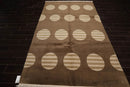 6x9 Olive Hand Knotted Art Deco Geometric Wool and Silk Oriental Area Rug