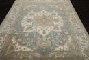 7’10" x 9’11” Muted Turkish Oushak Hand Knotted Wool Area Rug Cream