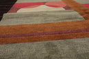 6x9 Gray Hand Knotted Tibetan Art Deco  Geometric Wool Oriental Area Rug