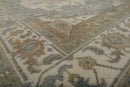 7’10" x 9’11” Muted Turkish Oushak Hand Knotted Wool Area Rug Cream