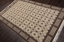 5x8 Beige Hand Knotted Tibetan Art Deco Trellis Wool Oriental Area Rug