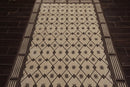 5x8 Beige Hand Knotted Tibetan Art Deco Trellis Wool Oriental Area Rug