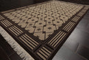 5x8 Beige Hand Knotted Tibetan Art Deco Trellis Wool Oriental Area Rug