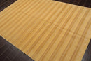 6x9 Gold Hand Knotted Tibetan Modern Striped Wool Oriental Area Rug