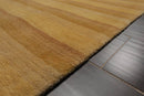 6x9 Gold Hand Knotted Tibetan Modern Striped Wool Oriental Area Rug