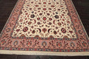9x12 Ivory, Rose Hand Knotted 100% Wool 300 KPSI Masterpiece Pakistani Oriental Area Rug