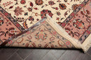 9x12 Ivory, Rose Hand Knotted 100% Wool 300 KPSI Masterpiece Pakistani Oriental Area Rug