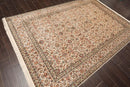 6x9 Ivory, Tan Hand Knotted 100% Silk 400 KPSI Persian Traditional Oriental Area Rug
