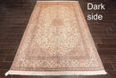 6x9 Ivory, Aqua Hand Knotted 100% Silk 400 KPSI Persian Traditional Oriental Area Rug