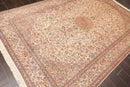 6x9 Ivory, Aqua Hand Knotted 100% Silk 400 KPSI Persian Traditional Oriental Area Rug