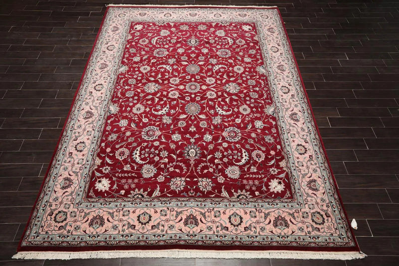 9x12 Burgundy Hand Knotted 300 KPSI Masterpiece Pak 100% Wool Oriental Area Rug