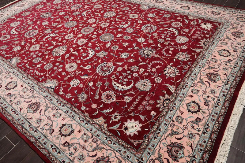 9x12 Burgundy Hand Knotted 300 KPSI Masterpiece Pak 100% Wool Oriental Area Rug