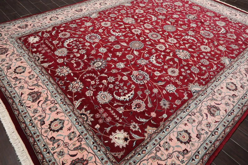 9x12 Burgundy Hand Knotted 300 KPSI Masterpiece Pak 100% Wool Oriental Area Rug