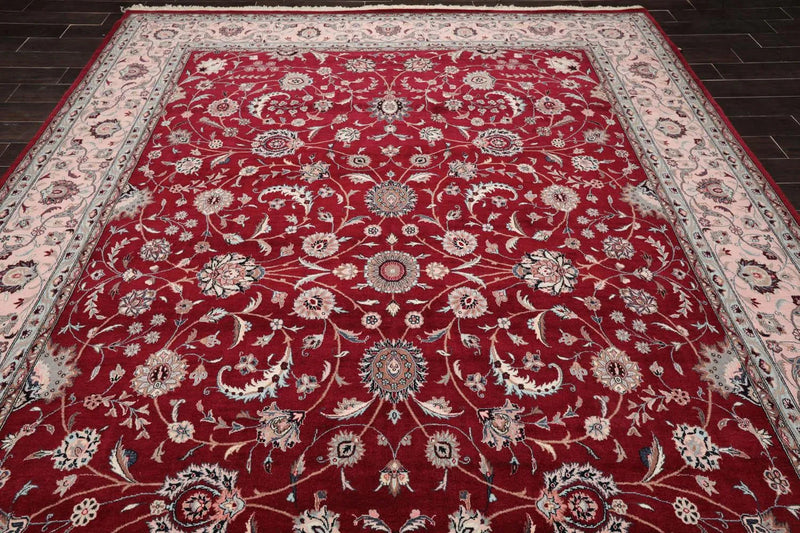 9x12 Burgundy Hand Knotted 300 KPSI Masterpiece Pak 100% Wool Oriental Area Rug