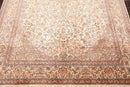 6x9 Ivory, Aqua Hand Knotted 100% Silk 400 KPSI Persian Traditional Oriental Area Rug