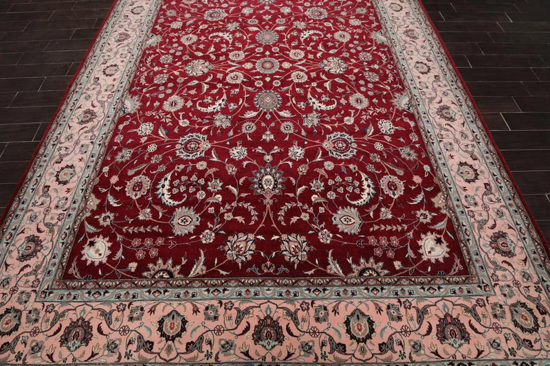 9x12 Burgundy Hand Knotted 300 KPSI Masterpiece Pak 100% Wool Oriental Area Rug