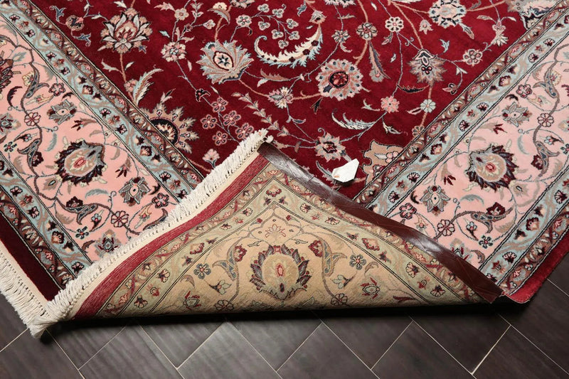 9x12 Burgundy Hand Knotted 300 KPSI Masterpiece Pak 100% Wool Oriental Area Rug