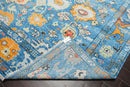 9'3" x 12'4" Hand Knotted Wool Trendy Designer Turkish Oushak Area Rug Blue