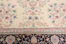 8' x 9'10" Hand Knotted 100% Wool Traditional full pile Oriental Area Rug Ivory