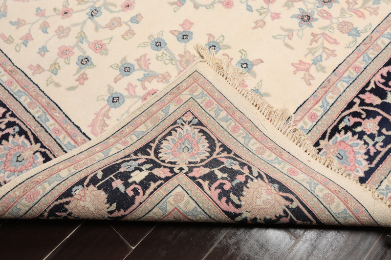 8' x 9'10" Hand Knotted 100% Wool Traditional full pile Oriental Area Rug Ivory