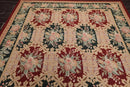 8x11 Red, Denim Hand Hooked 100% Wool Traditional Persian Oriental Area Rug