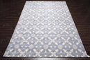 9'6'' x 12'5'' Handmade Wool & Art Silk Botanical Oriental Area Rug Blue, Ivory
