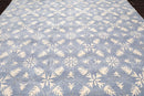 9'6'' x 12'5'' Handmade Wool & Art Silk Botanical Oriental Area Rug Blue, Ivory