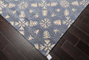 9'6'' x 12'5'' Handmade Wool & Art Silk Botanical Oriental Area Rug Blue, Ivory