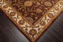 7'9'' x 9'9'' Handmade 100% Wool Kashan Traditional Oriental Area Rug Brown