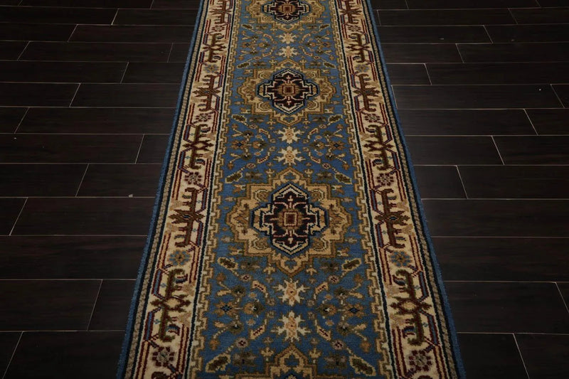 2’8” x 9’4” Hand Knotted 100% Wool Runner Traditional Oriental Area Rug Blue