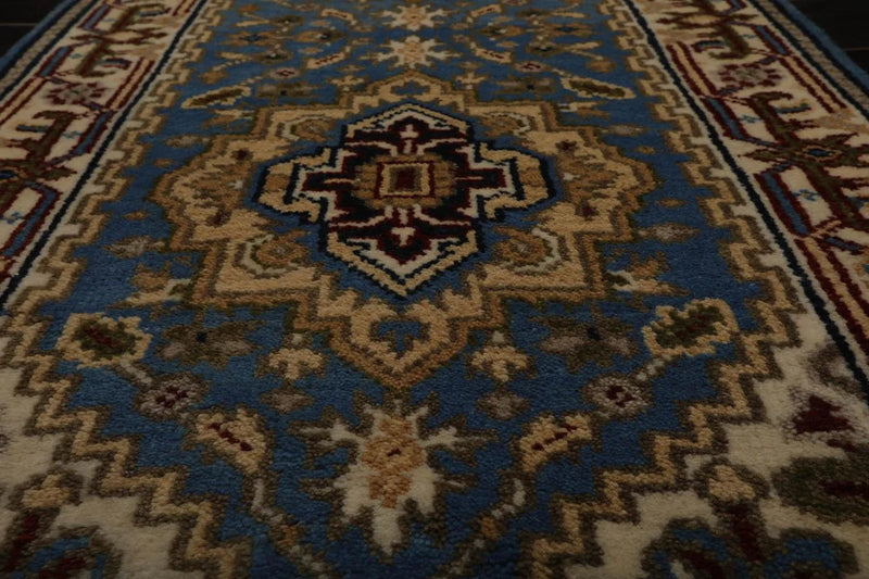 2’8” x 9’4” Hand Knotted 100% Wool Runner Traditional Oriental Area Rug Blue