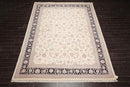 8'10" x 12'3" Hand Knotted Traditional Superfine Wool Oriental Area Rug Ivory