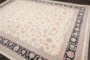 8'10" x 12'3" Hand Knotted Traditional Superfine Wool Oriental Area Rug Ivory