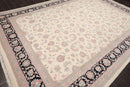 8'10" x 12'3" Hand Knotted Traditional Superfine Wool Oriental Area Rug Ivory
