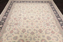 8'10" x 12'3" Hand Knotted Traditional Superfine Wool Oriental Area Rug Ivory