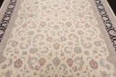 8'10" x 12'3" Hand Knotted Traditional Superfine Wool Oriental Area Rug Ivory