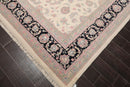 8'10" x 12'3" Hand Knotted Traditional Superfine Wool Oriental Area Rug Ivory