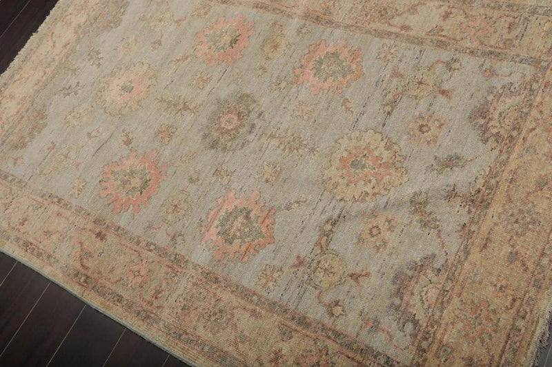 4’ x 6’  Muted Afghan Oushak Vegetable Dyes Hand Knotted Wool Area Rug Mint