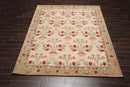 5x8 Beige, Mint Hand Tufted Hand Made 100% Wool Botanical Traditional Oriental Area Rug