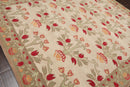 5x8 Beige, Mint Hand Tufted Hand Made 100% Wool Botanical Traditional Oriental Area Rug