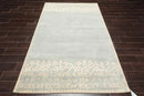 5' x 8' Handmade 100% Wool Patterned Transitional Oriental Area Rug Aqua Beige