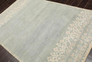 5' x 8' Handmade 100% Wool Patterned Transitional Oriental Area Rug Aqua Beige