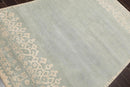 5' x 8' Handmade 100% Wool Patterned Transitional Oriental Area Rug Aqua Beige