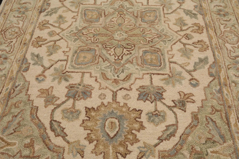 5' x 8' Handmade 100% Wool Tabriz Traditional Oriental Area Rug Beige, Mint